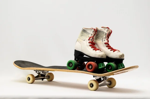 Old Used Wooden Skateboard — Stock Photo, Image