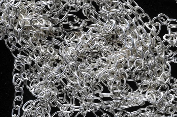 Srebrny łańcuszek tekstura — Zdjęcie stockowe