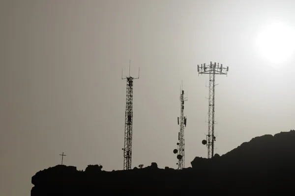 Some Silhouetted Antennas — Stock Photo, Image