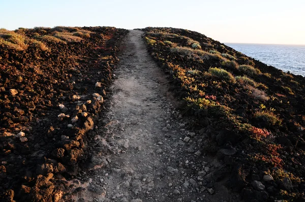 Chemin dans le désert volcanique — Photo