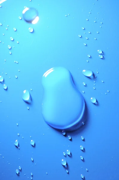 Modrá voda kapky — Stock fotografie