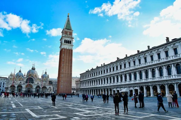 Πλατεία Σαν Μάρκο Στην Βενετία Της Ιταλίας Φωτογραφία Φόντο Ψηφιακή — Φωτογραφία Αρχείου