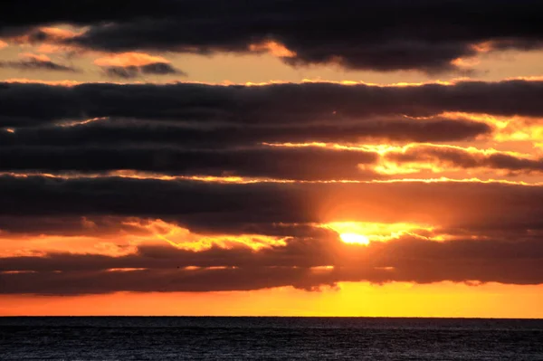 Foto Bild Vacker Färgad Solnedgång — Stockfoto