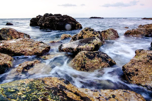 Lång Exponering Bild Havskusten Teneriffa — Stockfoto