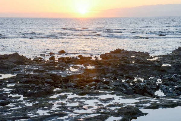 Foto Von Der Sonne Die Meer Untergeht — Stockfoto