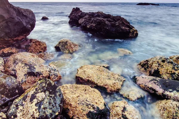 Long Exposure Picture Sea Coast Tenerife — Stock Photo, Image