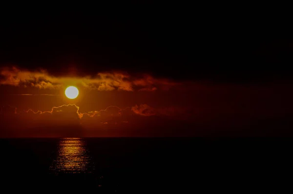 Sun Setting Atlantic Ocean Tenerife Canary Island Spain — Stock Photo, Image