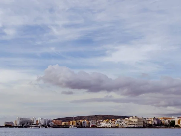 Mar Edificio Atardecer Medano Tenerife Islas Canarias — Foto de Stock