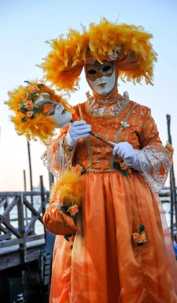Masque Traditionnel Carnaval Venise Avec Décoration Colorée — Photo