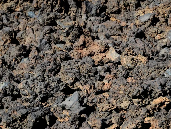 Black Volcanic Stones Soil Texture Lanzarote — Stock Photo, Image