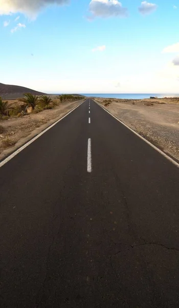 Strada Solitaria Nel Deserto Tenerife Isole Canarie — Foto Stock