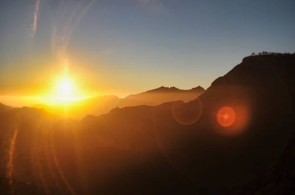 Sonnenuntergang Den Bergen Foto Als Hintergrund — Stockfoto