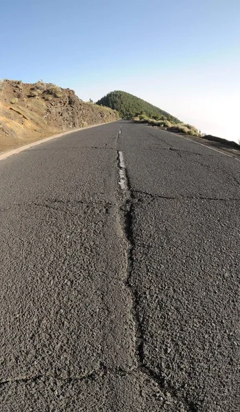 Jedna Osamělá Cesta Poušti Tenerife Španělsko — Stock fotografie