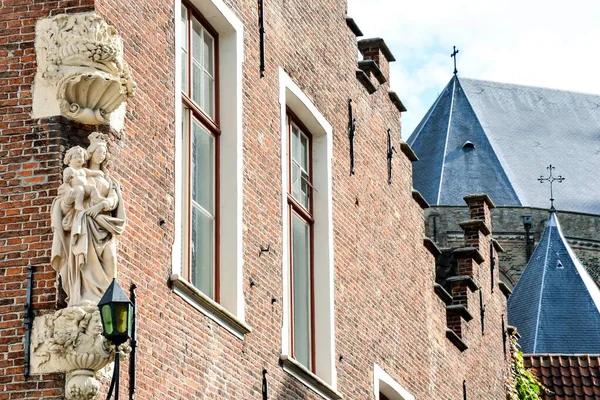 Belçika Daki Avrupa Nşaat Köyü Brugge Klasik Mimarisinin Fotoğrafı — Stok fotoğraf