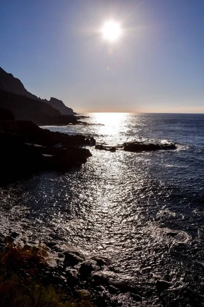 Foto Von Der Sonne Die Meer Untergeht — Stockfoto