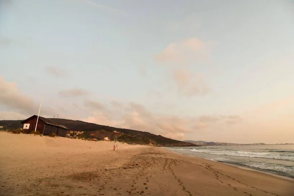Захід Сонця Пляжі Фотографія Фон Цифрове Зображення — стокове фото