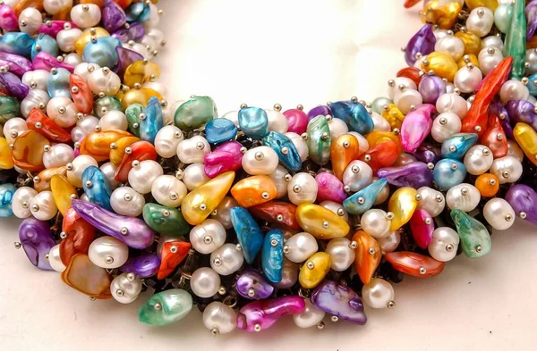 Colorful Beads White Background Beautiful Photo Digital Picture — Fotografia de Stock