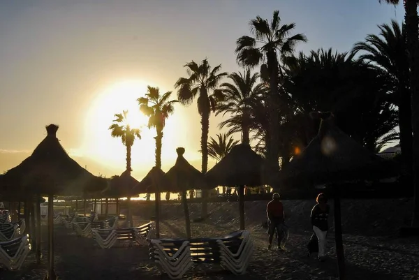 Захід Сонця Пляжі Красива Фотографія Цифрової Фотографії — стокове фото