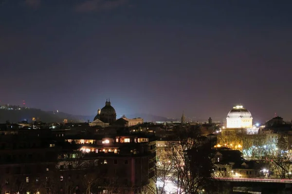 Vista Nocturna Ciudad Roma Italia —  Fotos de Stock