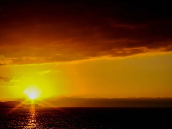 Hermoso Atardecer Sobre Mar — Foto de Stock