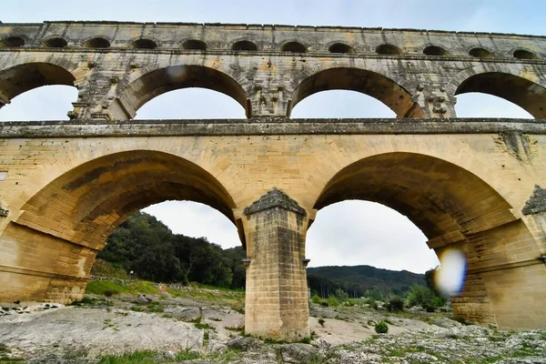 Most Famous Landmark Pont Gard — Stock fotografie