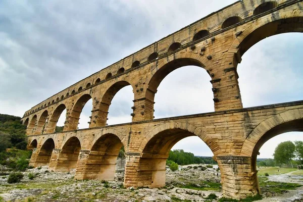 Pont Gard Leghíresebb Nevezetessége — Stock Fotó