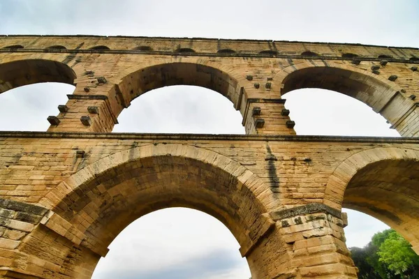 Most Famous Landmark Pont Gard — стокове фото