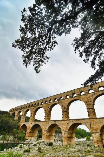 Pont Gard Leghíresebb Nevezetessége — Stock Fotó