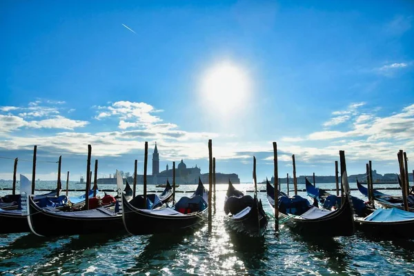 Venetië Italië Gondels Aan Het Grote Kanaal — Stockfoto