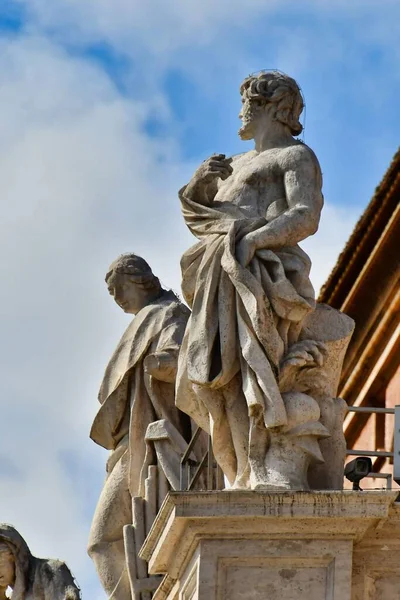 Estátuas Antigas Cidade Roma Itália — Fotografia de Stock