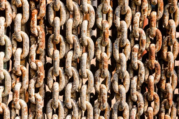 Old Rusty Chains Closeup View — Stockfoto