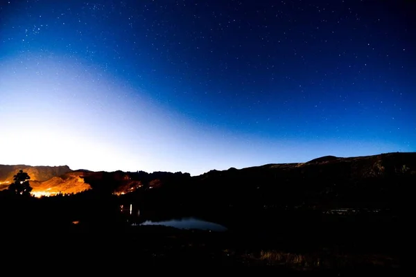 Beau Ciel Nocturne Avec Étoiles — Photo