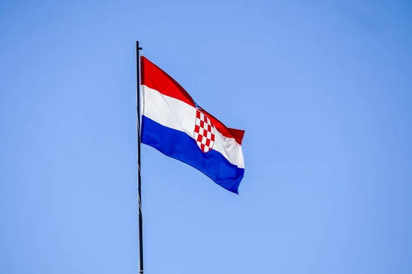 Bela Bandeira Nacional Croácia — Fotografia de Stock