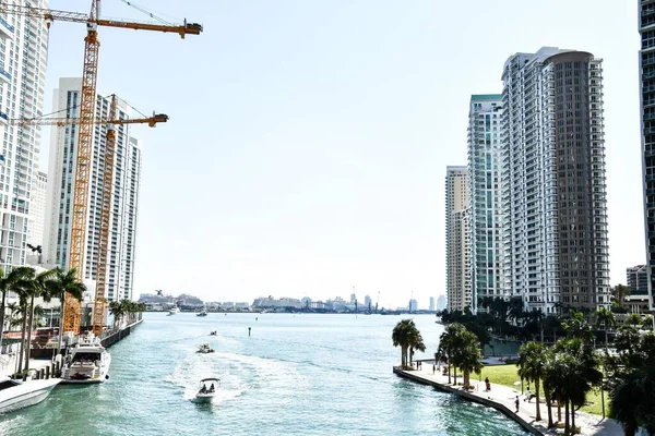 Vista Baía Marina Pela Manhã Miami — Fotografia de Stock