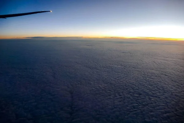 Airplane Flying Clouds — Stock Photo, Image