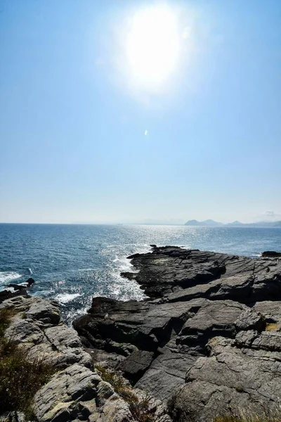 Pohled Pobřeží Moře Kameny — Stock fotografie