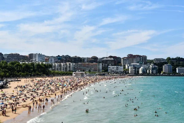 Vista Para Praia Cidade — Fotografia de Stock