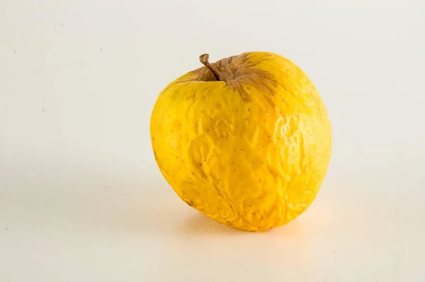 Ripe Yellow Apple White Background — Stock Photo, Image