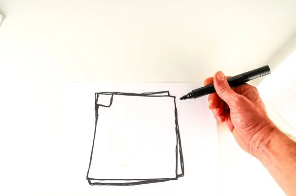 Escrita Mão Com Caneta Fundo Branco — Fotografia de Stock