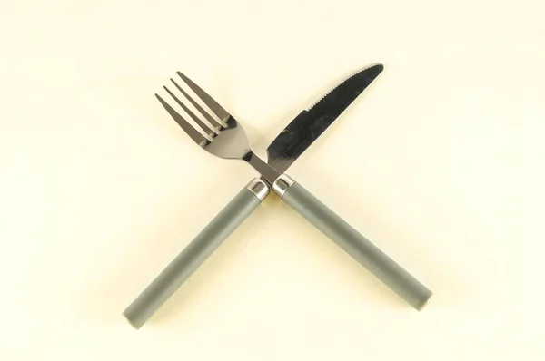 Tenedor Cuchillo Sobre Fondo Blanco — Foto de Stock