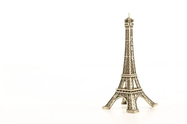 Eiffeltoren Beeldje Geïsoleerd Witte Achtergrond — Stockfoto