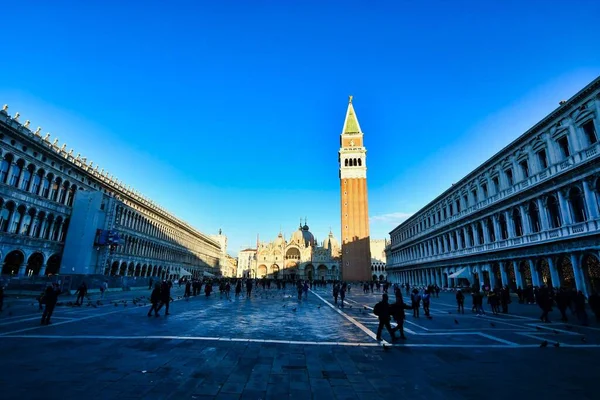 Plac Świętego Marka Piazza San Marco Wenecja Włochy — Zdjęcie stockowe