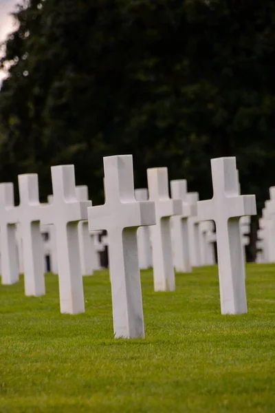 Amerykański Cmentarz Colleville Sur Mer Normandia Francja — Zdjęcie stockowe