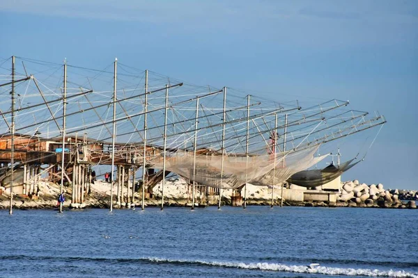 Fischernetze Strand — Stockfoto