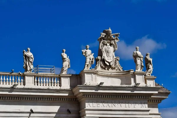 Vatikán 2016 Március Építészeti Részleteket Szobrok Bazilika Vatikán Tette Nagy — Stock Fotó