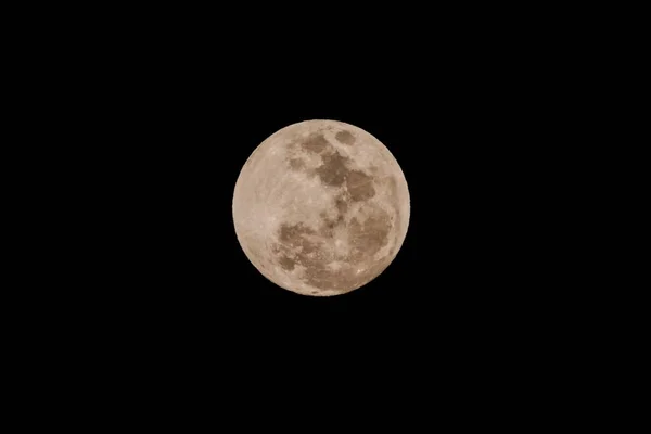 Luna Llena Sobre Fondo Negro — Foto de Stock