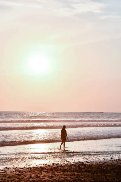 Vista Hermosa Puesta Sol Sobre Mar —  Fotos de Stock