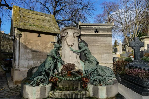 Cimetiere Pere Lachaise Cemitério Típico Francês Paris — Fotografia de Stock