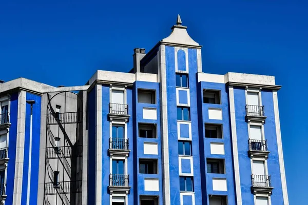 modern blue colored architecture in the city