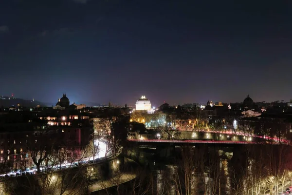Vista Nocturna Ciudad Roma —  Fotos de Stock